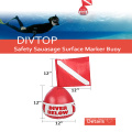 Outdoor Diving Swim PVC Inflatable Professional Buoy Float Ball, Diving Float Including Flag